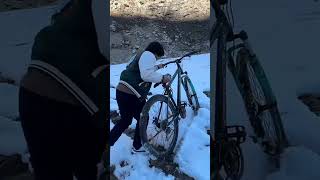 Cycling in snow sourajoshivlogs [upl. by Readus609]