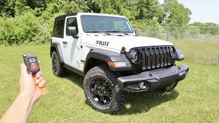 2022 Jeep Wrangler Willys 4X4  Start Up Walkaround Test Drive and Review [upl. by Ecilahc]