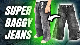 how to make FLARED BAGGY JEANS full tutorial [upl. by Iem]