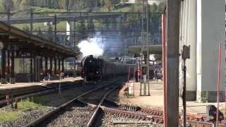 Gottardo treno storico a vapore  Damf am Gottard 21102012 [upl. by Rieth222]