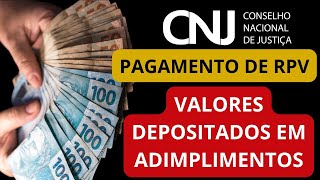 PAGAMENTO DE RPV VALORES DEPOSITADOS EM ADIMPLIMENTOSSAIBA MAIS [upl. by Ellatsyrc]