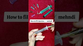 How to fill Injection💉Syringe Mehndi Cone injection heena cone mehndi injectionmehndi [upl. by Etnoid]