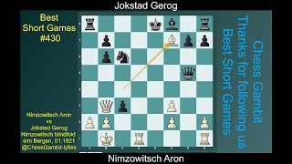 Nimzowitsch Aron vs Jokstad Gerog Best Short Games 430 [upl. by Yrrab]