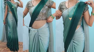 Perfect pleats making trick for daily wear saree tips  very easy saree draping tutorial [upl. by Hafital23]