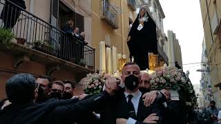 Processione dei Misteri di Trapani 2022 LAddolorata in via Custonaci [upl. by Emerej569]