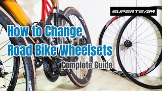 How to Change Road Bike Wheelsets Complete Guide Clincher Tube Type Tires Disc amp Rim Brakes [upl. by Cordey]