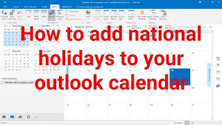 How to add national holidays to your outlook calendar by one click [upl. by Uta]