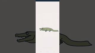 A very Funny Running Crocodile Animation crocodilian dinosaur crocodille reptiles animation [upl. by Jovi331]