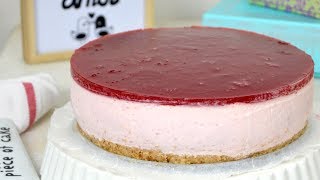 Tarta de yogur de fresa Fácil deliciosa ¡Y sin horno [upl. by Kcirdor]