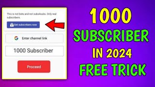 How To Get Free Subscribers On YouTube  How To increase Subscribers On YouTube Channel  2024 [upl. by Eytak]