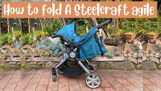 Steelcraft Strider Compact Stroller  How to fold stroller and detach single seat [upl. by Trebornhoj]