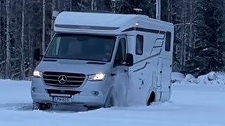 Hymer MLT580 4x4 MercedesBenz SNOW test [upl. by Wilona]