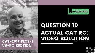 CAT2017 Slot1 VARC Question 10  CAT VARC Questions  CAT Reading Comprehension [upl. by Adnav914]