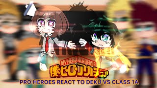 Pro Heroes React To Deku VS Class 1A  BNHA [upl. by Rebmik]