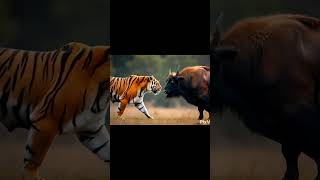 Ai Animation  Tiger Vs Bull shorts shortsvideo aianimation tiger bull mrbeast [upl. by Boorer]