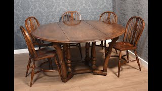 Large oak gateleg table [upl. by Aihseyn609]