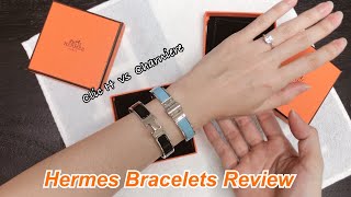 Hermes Bracelets Review  Clic H Charniere Enamel Hinged [upl. by Bertina]