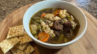 Homemade Beef and Barley Soup Delicious [upl. by Dulcle221]