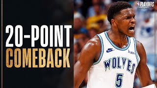 The Timberwolves BEST PLAYS From The Biggest Halftime Comeback In Game 7 History😲 May 19 2024 [upl. by Ahsinnod]