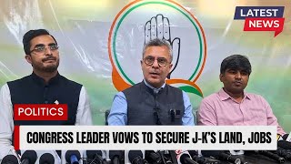 Congress leader Salman Soz vows to secure land job rights in JK if alliance wins [upl. by Dnomse752]