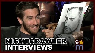 Jake Gyllenhaal NIGHTCRAWLER Interview EXCLUSIVE  He Loves My Drawing [upl. by Notgnillew]