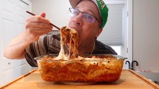 ASMR • Lasagna • Mukbang Feast With Homemade Sauce • Seanusca Food [upl. by Polad]