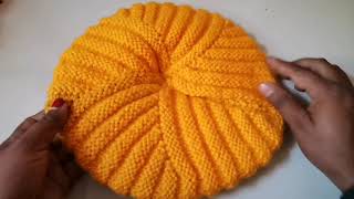 new cap design for ladies and gentstopi banane ka tarika cap knitting tutorialbest topi ki bunai [upl. by Anwahsak]