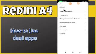 Use dual apps  How to use Dual apps  Dual apps settings  How to enable dual apps Redmi A4 [upl. by Markus]