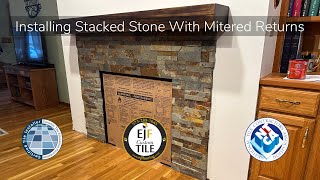 How To Install Stacked Stone With Miter Return  Columbia MO [upl. by Andy215]