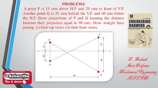 problem no 4 Projections of points solutions Engineering drawing by N D BHATT [upl. by Rida]