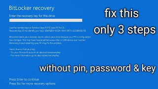 fix Bitlocker recovery key bitlocker unlock without password and recovery key bitlocker [upl. by Ulland880]