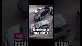 Every Angle Guy Steals NYC Tow Truck Goes On Destructive Rampage Till Flipping Brooklyn Road Rage [upl. by Noeled]