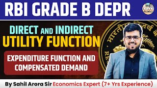 Rbi Grade B Depr Preparation  Direct amp Indirect Utility  Expenditure Function amp Compensated Demand [upl. by Learsi]