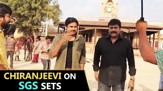 Mega Star Chiranjeevi Garu on Sardaar GabbarSingh Sets  Power Star Pawan KalyanKajal Aggarwal [upl. by Aneloaup]