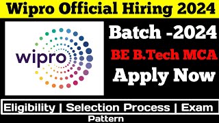 Wipro Official Hiring Announced  Wipro2024 Biggest  BEBTECHMCA [upl. by Hctud212]