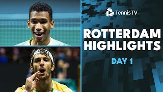 Musetti Faces Griekspoor AugerAliassime amp Goffin Also In Action  Rotterdam 2024 Day 1 Highlights [upl. by Acinomahs169]