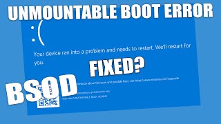 How To Fix Unmountable Boot Volume Blue Screen Error on Windows 11 [upl. by Aicyla]