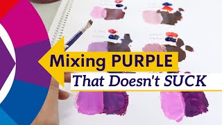 How To Mix Purple Its NOT Just Red  Blue Mixing Vibrant Purple Paint [upl. by Ehcadroj]