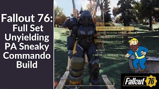 Fallout 76 Full Set Unyielding Power Armor Sneaky Commando Build Can she sneak [upl. by Yllom]