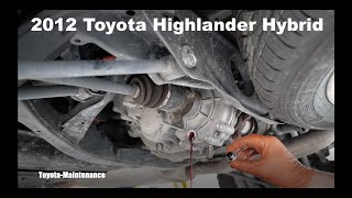 Toyota Highlander Hybrid Rear Transaxle Fluid Change [upl. by Namialus]