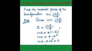 Invariant points Fixed points in bilinear transformation Analytic function [upl. by Lig]