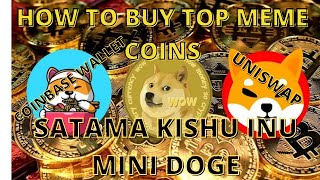 How to Buy Hot Meme Coin With Coinbase Wallet SaitamaKishu InuMiniDOGE [upl. by Yllehs]