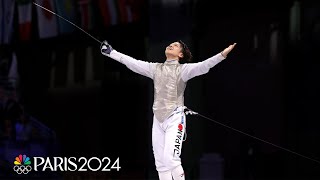 Japan takes down Italy for gold in battle of topranked mens foil teams  Paris Olympics [upl. by Chickie]