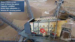 Metso CVB304 and HP200 work in a Romanian gravel plant [upl. by Anihsit]