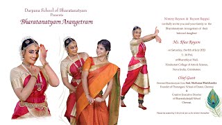 Darpana School of Bharatanatyam Presents quotBharatanatyam Arangetramquot of quotRhea Raysonquot on 08072023 [upl. by Siuqaj]