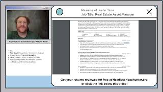 Corporate Recruiter Reviews a Real Estate Asset Manager Resume Justin Time [upl. by Sibyls889]