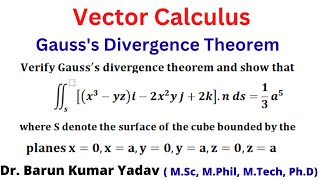 Verify Gauss Divergence theorem  vector calculus  basic concept and problem  part 12 [upl. by Even]