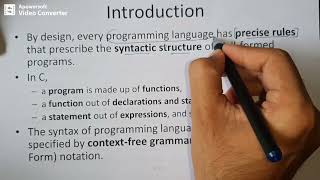 Lec11 A  Introduction to Syntax Analysis  Role of Parser [upl. by Aislehc842]