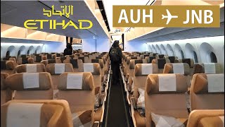 Etihad Boeing 7879 Economy Flight Experience Abu Dhabi to Johannesburg EY602 [upl. by Esilrac]