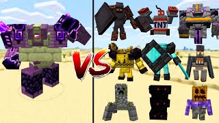 Ender Guardian VS All Golem From Golemania In Minecraft [upl. by Ress]